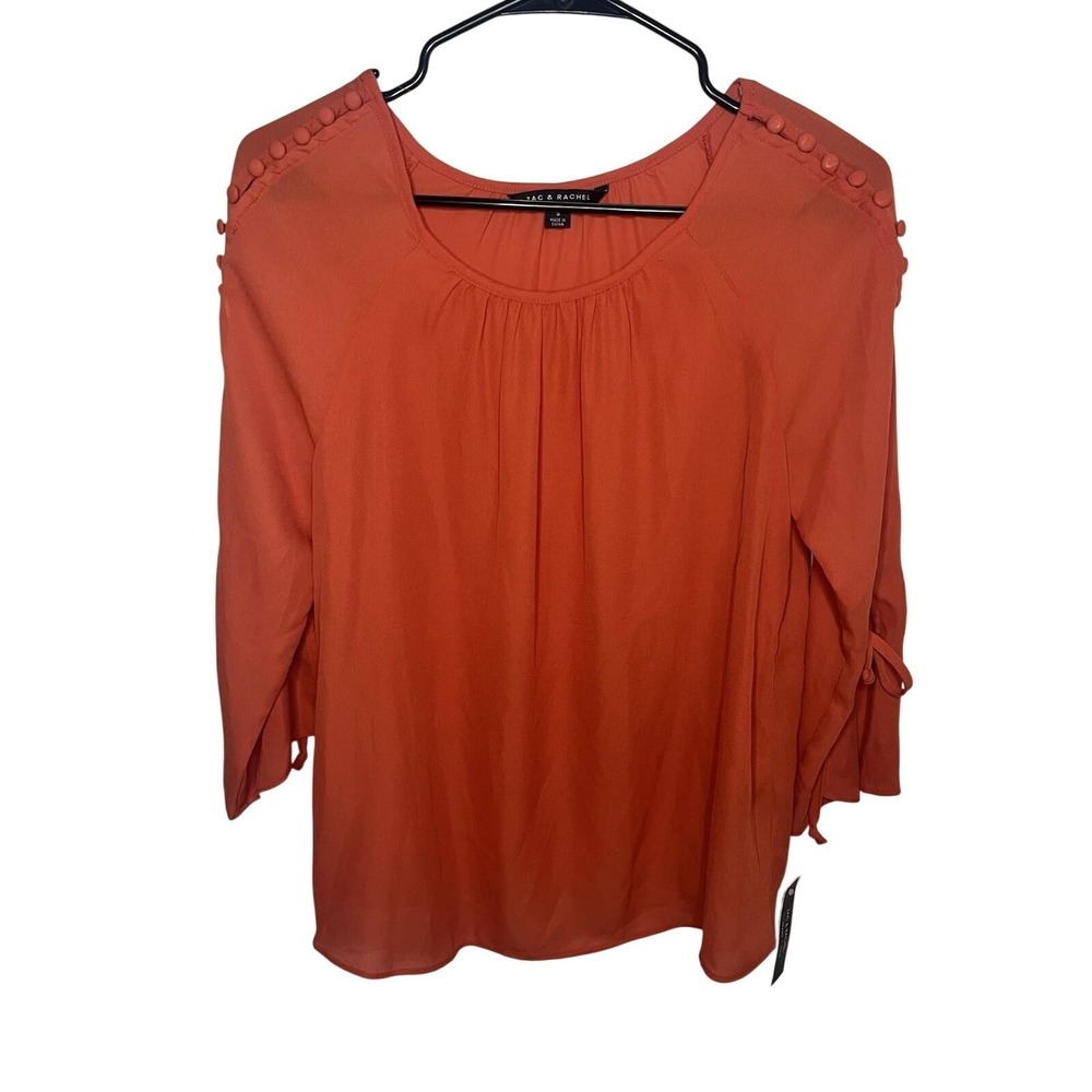 NWT! Zach & Rachel‎ Women's Small Bright Orange Blouse Top Officewear